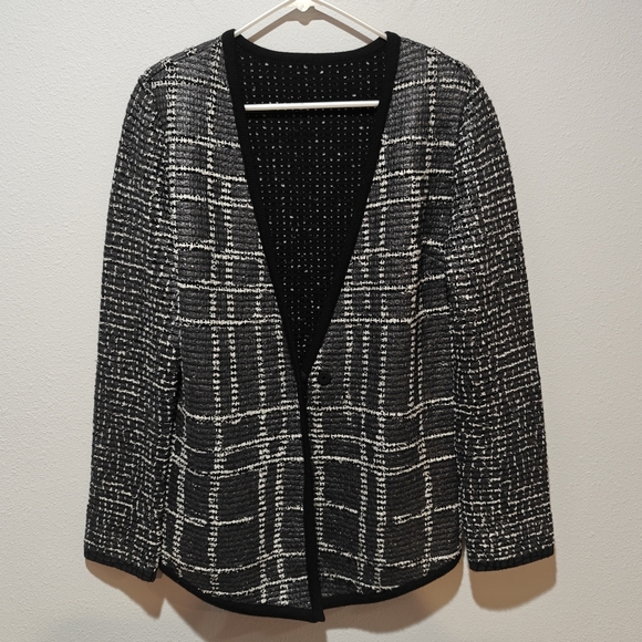 Escada Strikejacke Knit Cardigan Sweater Size 38 Tweed Coco Luxury - Picture 2 of 12